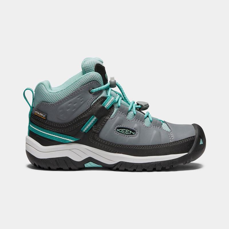 Keen Targhee Waterproof Kids Hiking Boots Grey/Turquoise NZ Sale (6180-TAWOF)